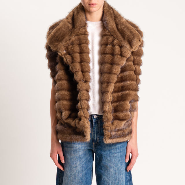 Tensione in-Gilet ecopelliccia - moro