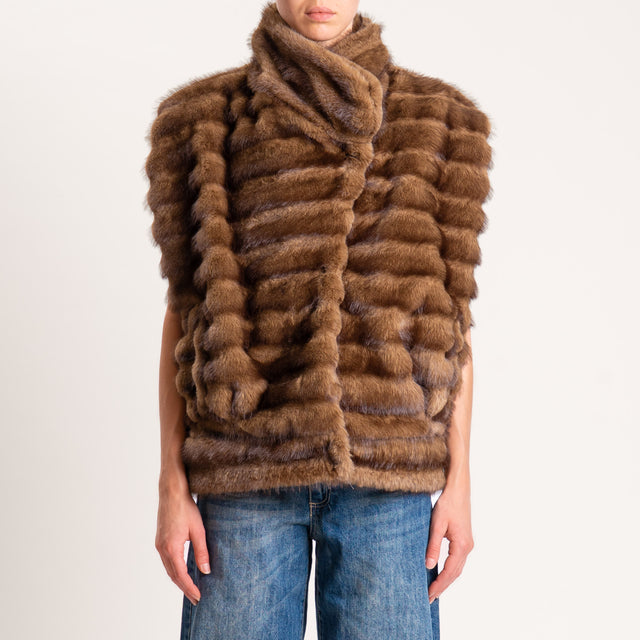 Tensione in-Gilet ecopelliccia - moro