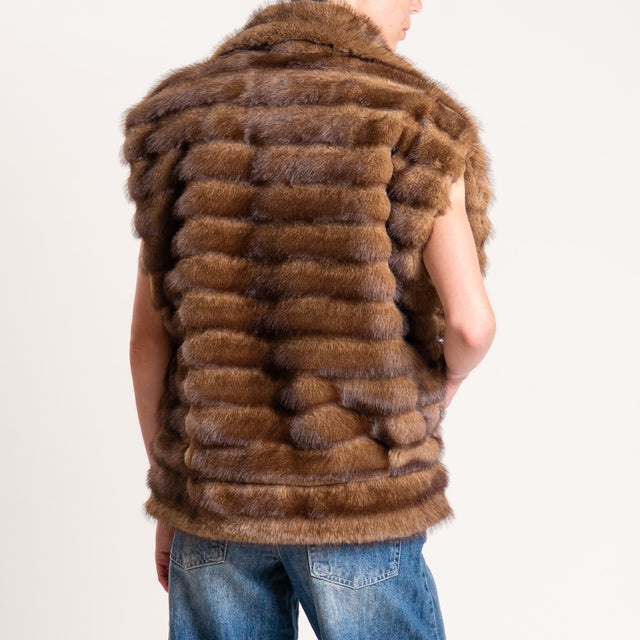 Tensione in-Gilet ecopelliccia - moro