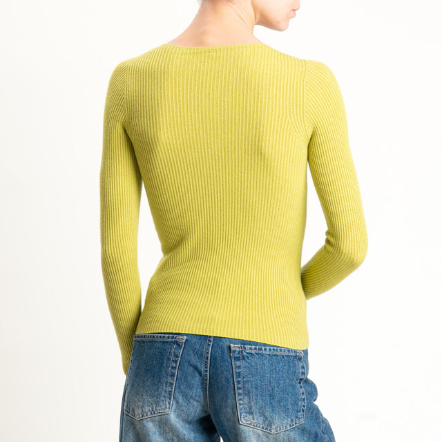 Tensione in-Maglia girocollo a costine - olio