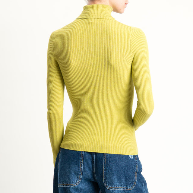 Tensione in-Maglia collo alto a costine - olio