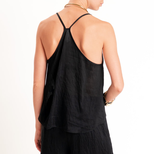 Tensione in-Completo lyocell top+shorts - Nero