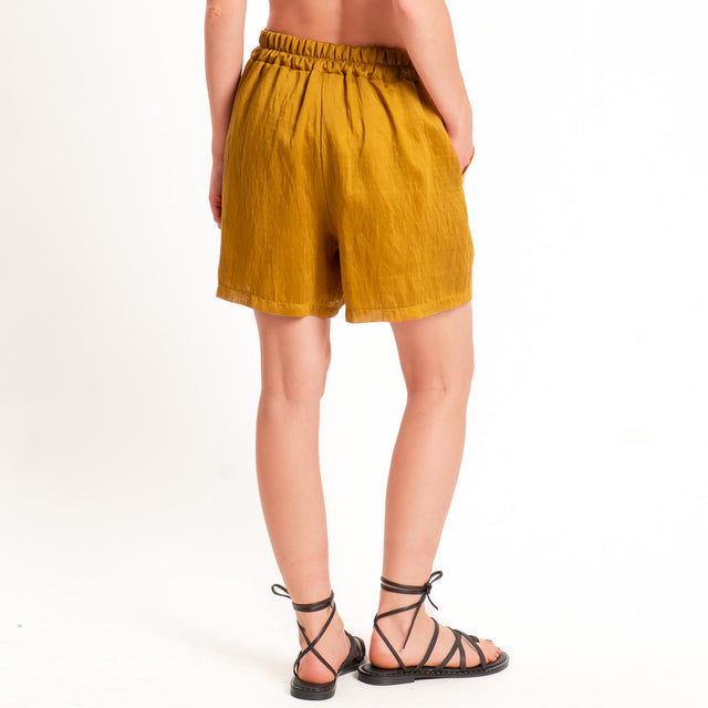 Tensione in-Completo lyocell top+shorts - ocra