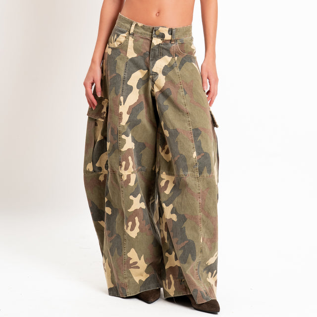 Tensione in-Pantalone barrel cargo camouflage - militare/moro/sand