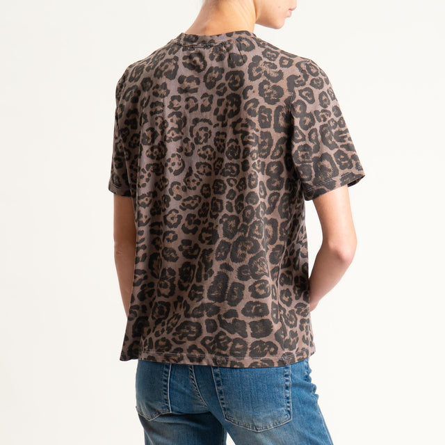 Tensione in-T-shirt animalier - moro/rosa