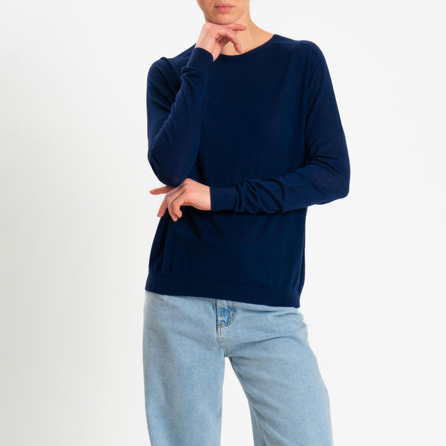 Tensione in-Maglia scatola 100% LANA MERINO - blu