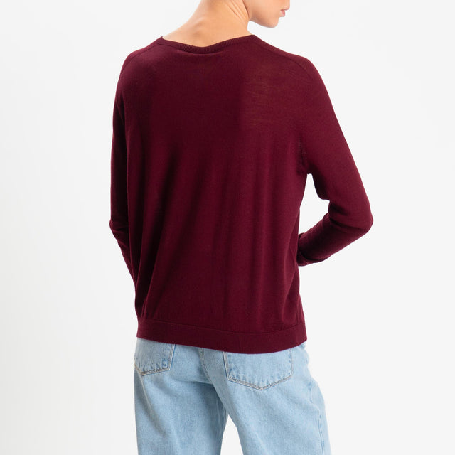 Tensione in-Maglia scatola 100% LANA MERINO - Bordeaux
