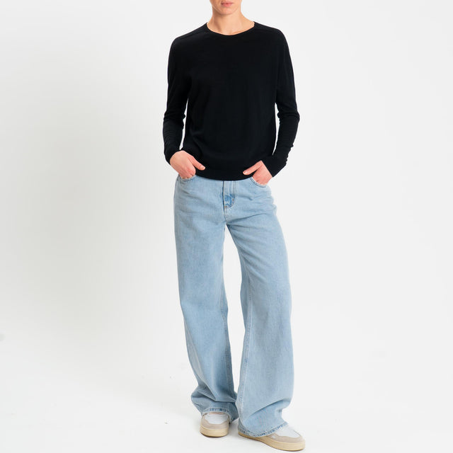 Tensione in-Maglia scatola 100% LANA MERINO - nero