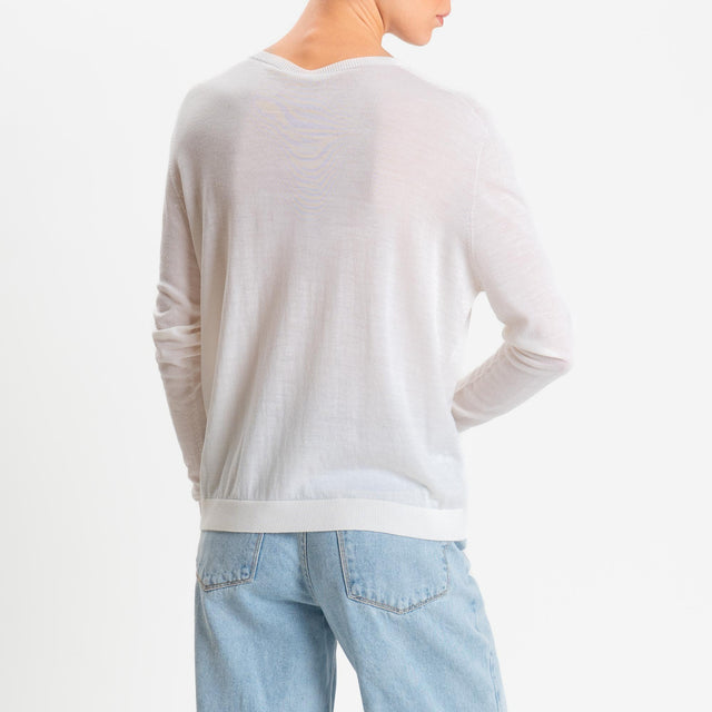 Tensione in-Maglia scatola 100% LANA MERINO - panna