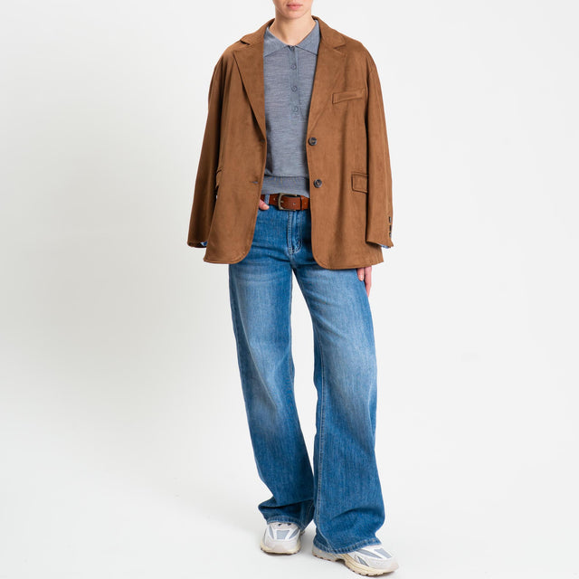 Tensione in-Maglia polo 100% LANA MERINO - grigio