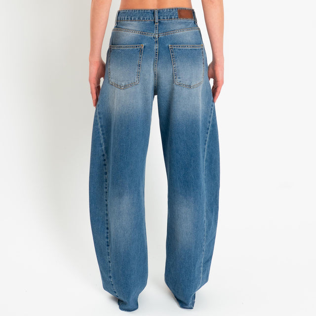 Tensione in-Jeans balloon fit taglio vivo - denim