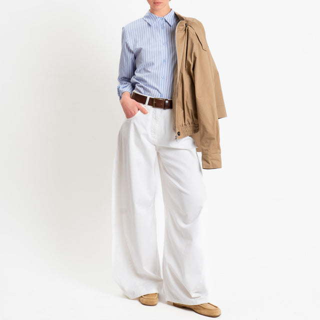 Tensione in-Pantalone LOUVRE barrel relaxed fit - bianco