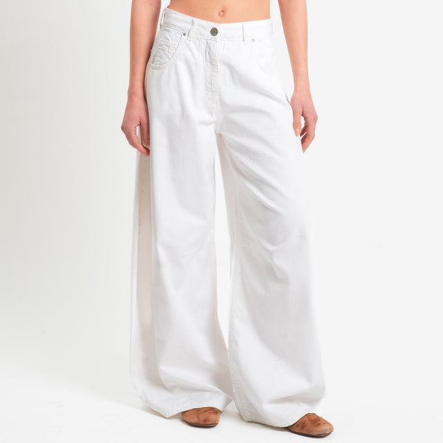Tensione in-Pantalone LOUVRE barrel relaxed fit - bianco