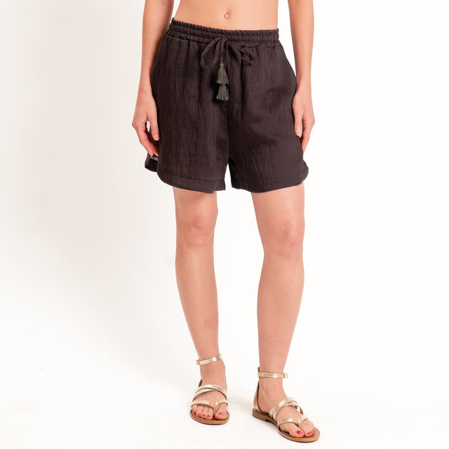 Tensione in-Shorts lyocell con coulisse - caffe'