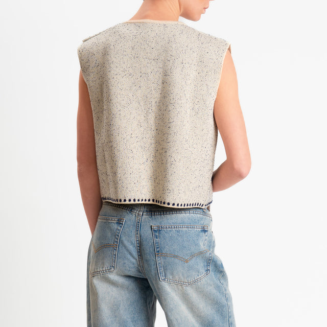 Tensione in-Gilet melange jacquard - beige/blu