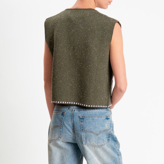 Tensione in-Gilet melange jacquard - green/pink