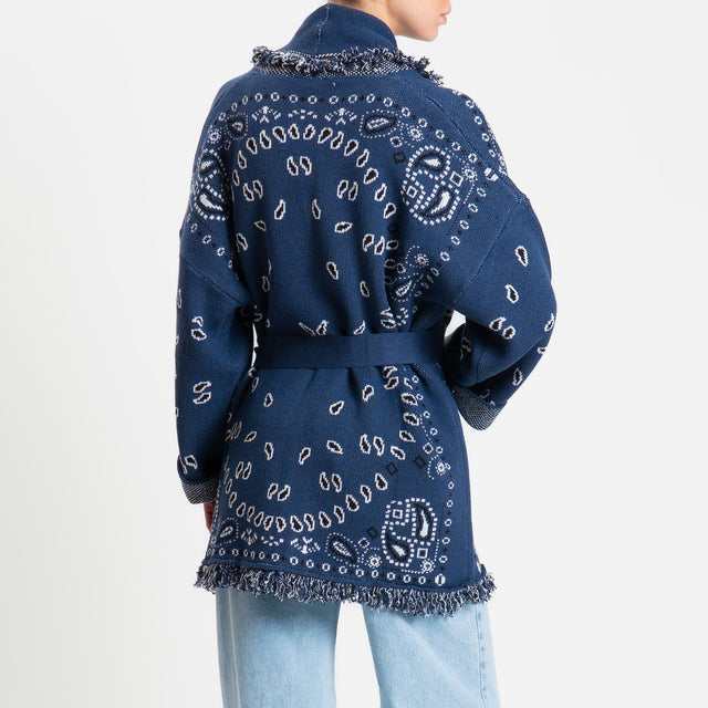Tensione in-Cardigan fantasia bandana - blu