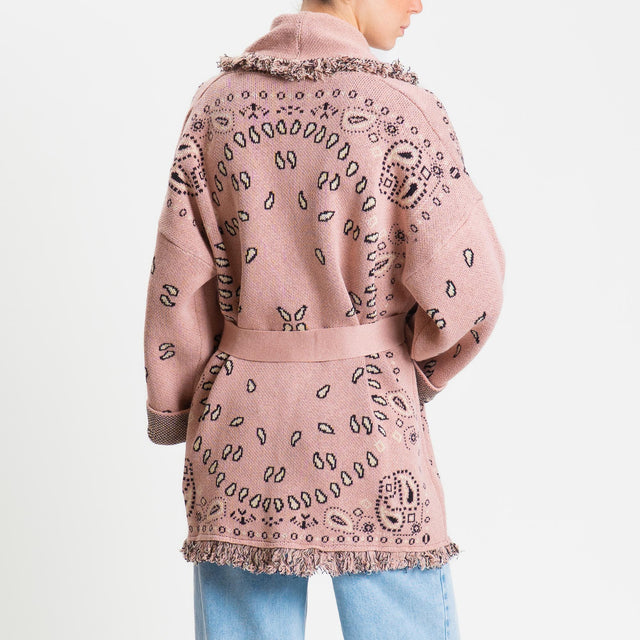 Tensione in-Cardigan fantasia bandana - pink