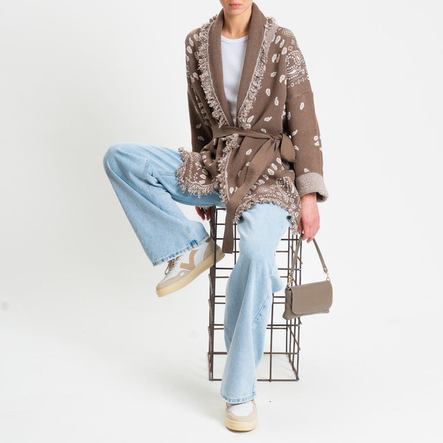 Tensione in-Cardigan fantasia bandana - rust