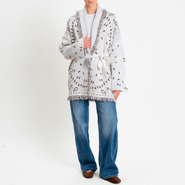 Tensione in-Cardigan fantasia bandana - offwhite