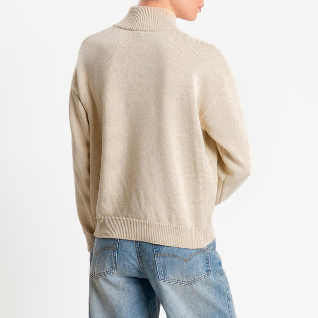 Tensione in-Maglia zip jumper - beige