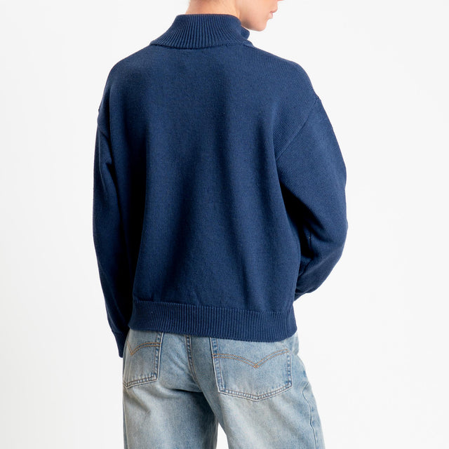 Tensione in-Maglia zip jumper - blu