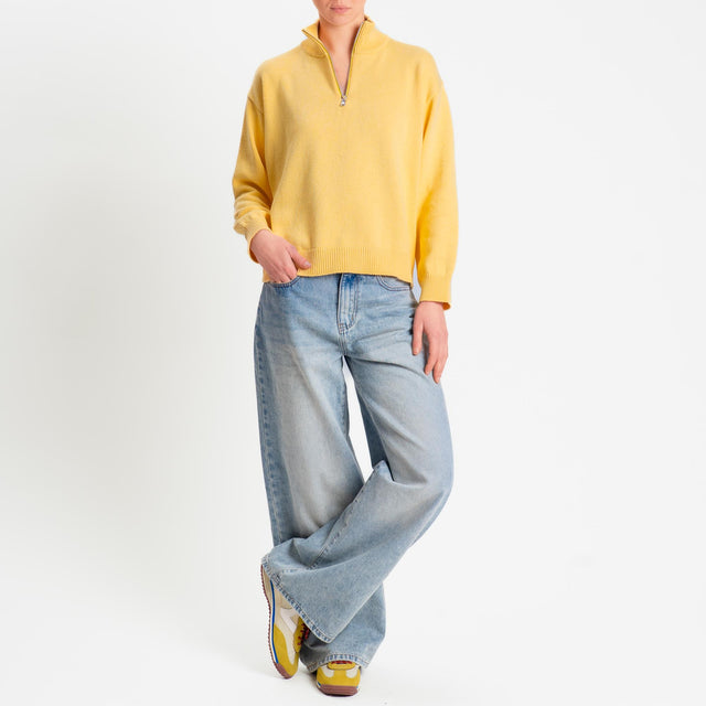 Tensione in-Maglia zip jumper - yellow
