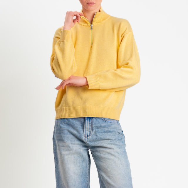 Tensione in-Maglia zip jumper - yellow