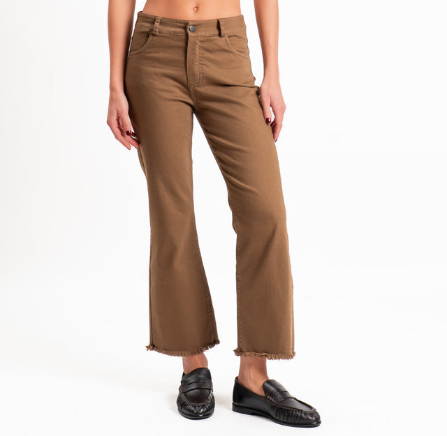 Tensione in-Pantalone trombetta sfrangiato - sigaro
