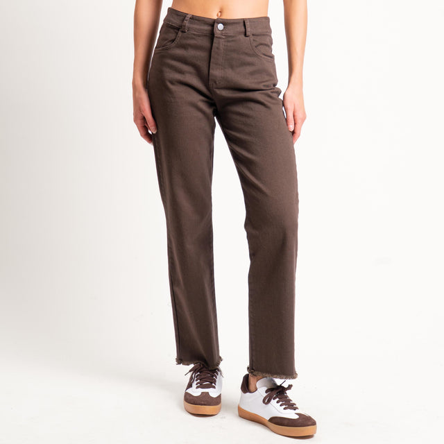 Tensione in-Pantalone straight sfrangiato - caffe'