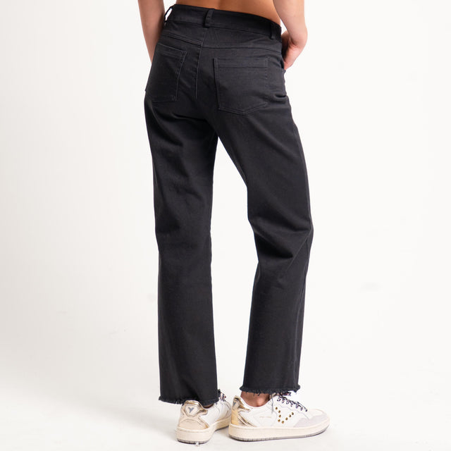 Tensione in-Pantalone straight sfrangiato - nero