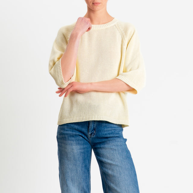 Tensione in-Maglia girocollo manica raglan 3/4 - yellow