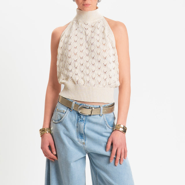 Tensione in-Top crochet - burro