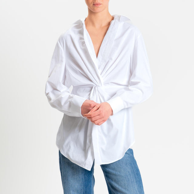 Tensione in-Camicia nodo in cotone - bianco