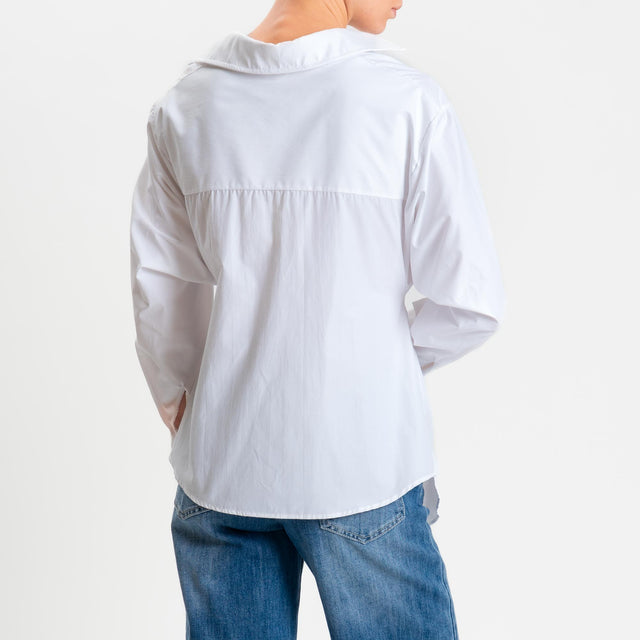 Tensione in-Camicia nodo in cotone - bianco