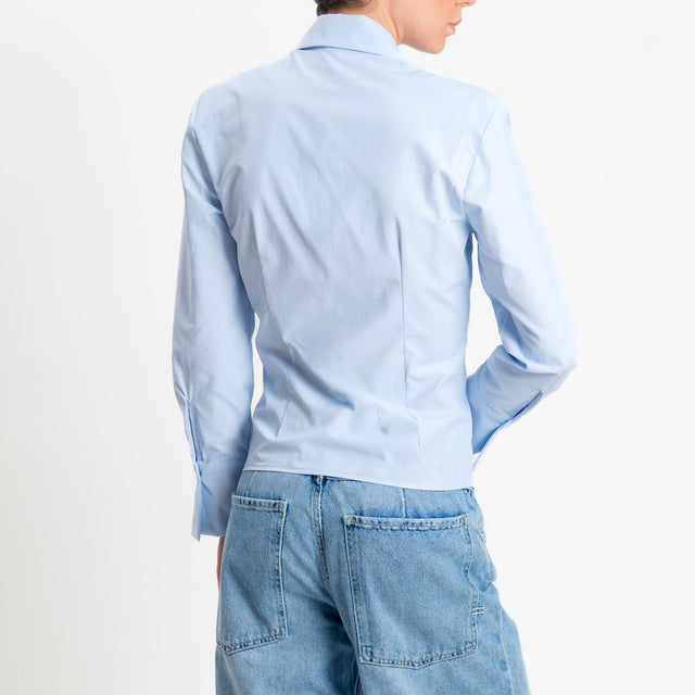 Tensione in-Camicia slim fit con spalline - celeste