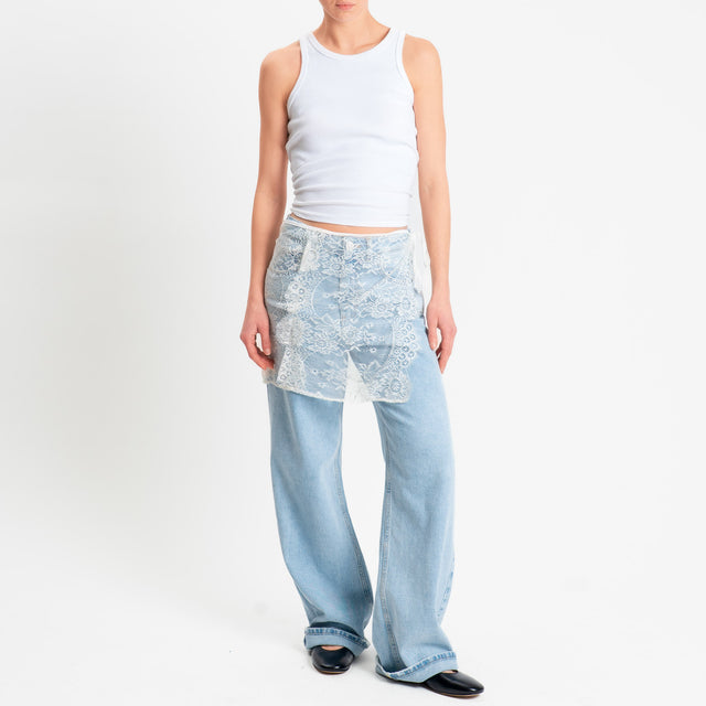 Tensione in-Gonna corta pareo in pizzo - burro