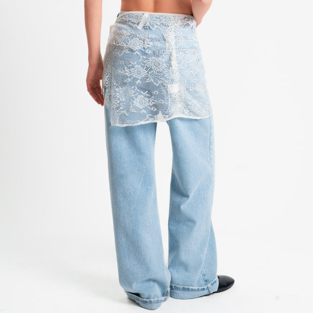 Tensione in-Gonna corta pareo in pizzo - burro