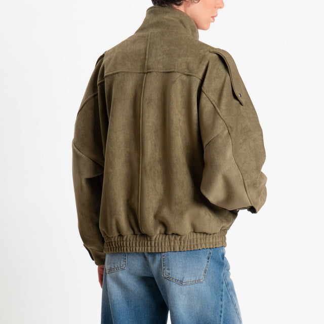 Tensione in-Bomber effetto suede - militare