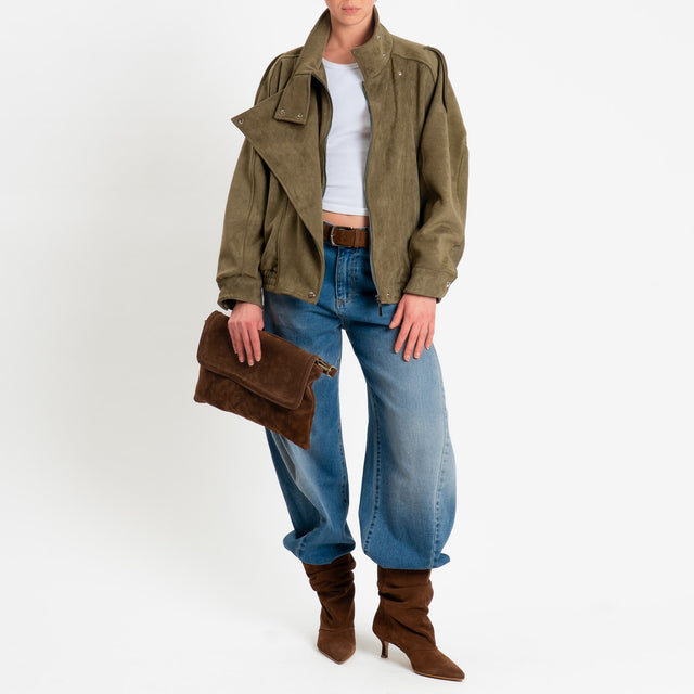 Tensione in-Bomber effetto suede - militare
