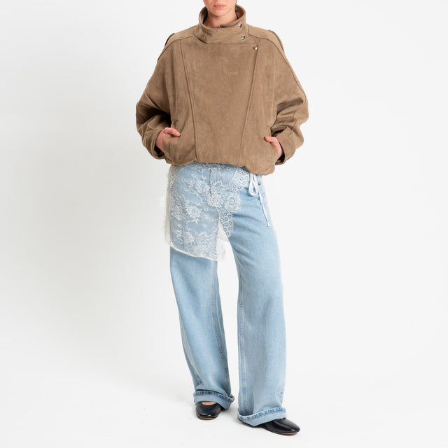 Tensione in-Bomber effetto suede - sabbia