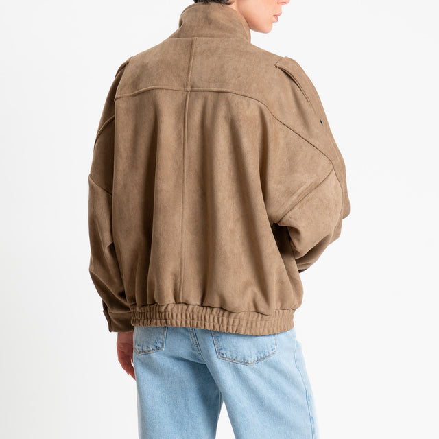Tensione in-Bomber effetto suede - sabbia