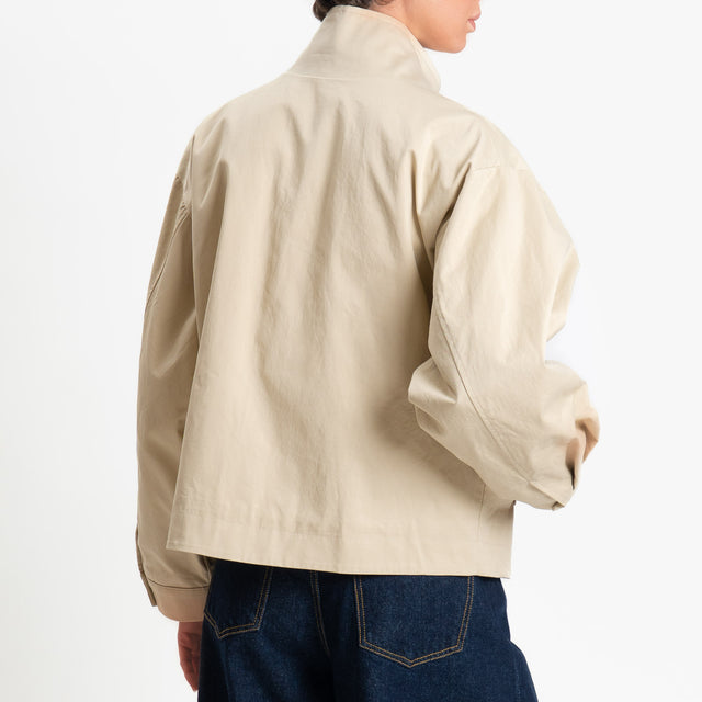 Tensione in-Giacca bicolore con zip - beige/blu