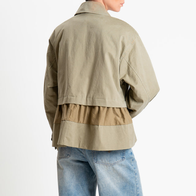 Tensione in-Giacca con balza - militare/salvia