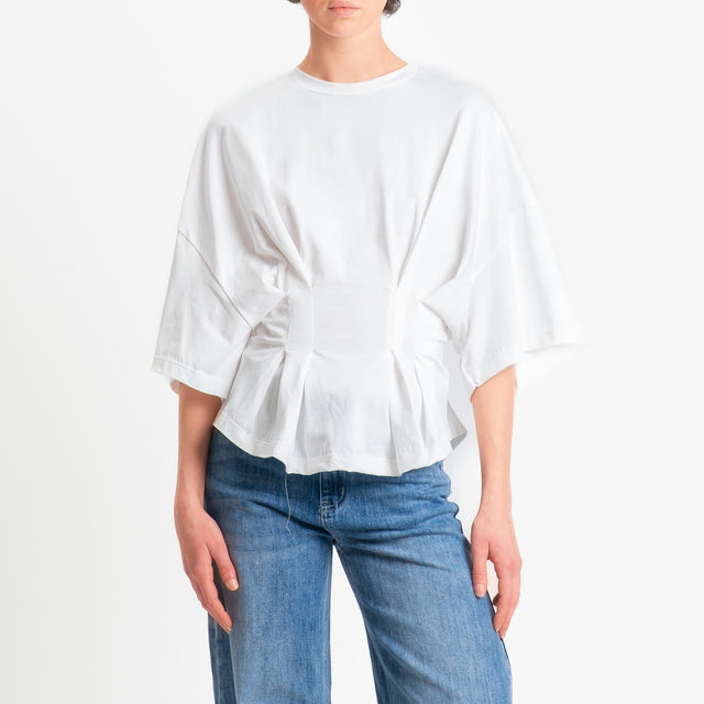 Tensione in-T-shirt con riprese davanti - bianco