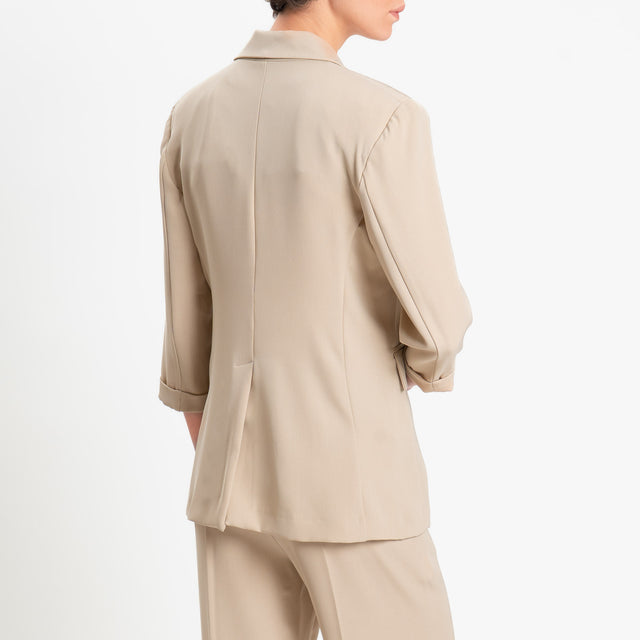 Tensione in-Giacca due bottoni tessuto fluido - beige