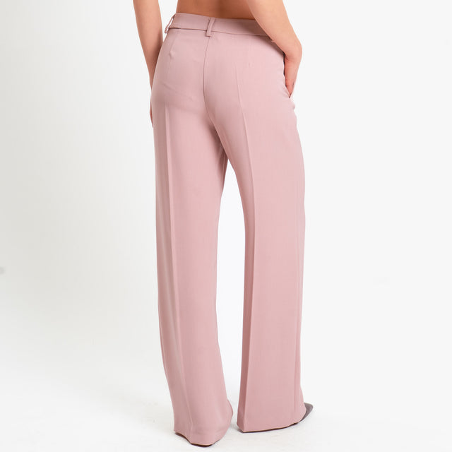 Tensione in-Pantalone palazzo tessuto fluido - rosa