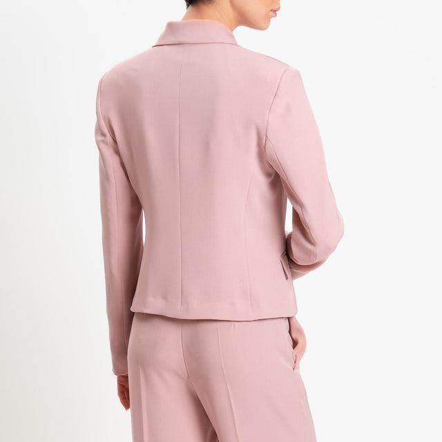 Tensione in-Giacca tessuto fluido chiusura asimmetrica - rosa