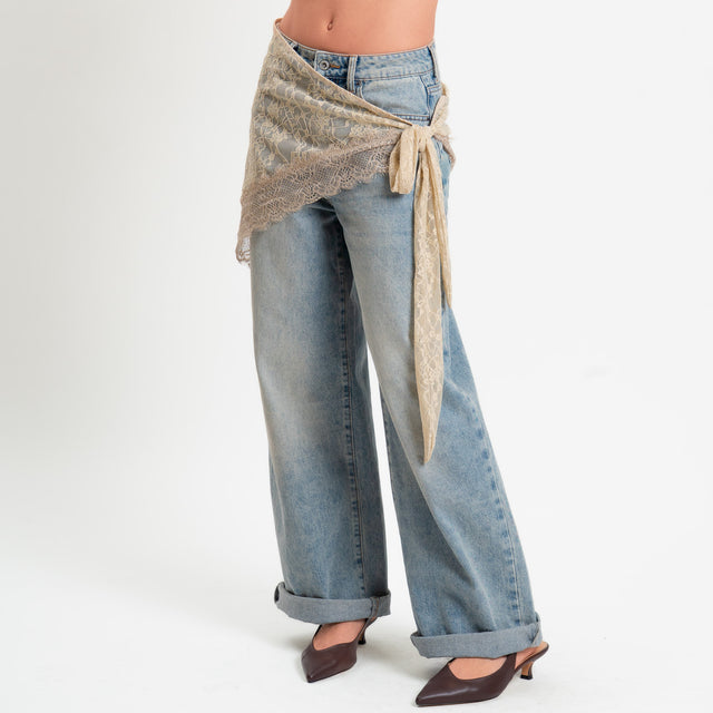 Tensione in-Pareo in pizzo - beige