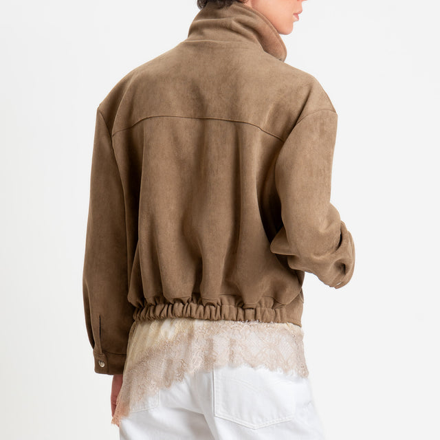 Tensione in-Bomber effetto suede - sabbia